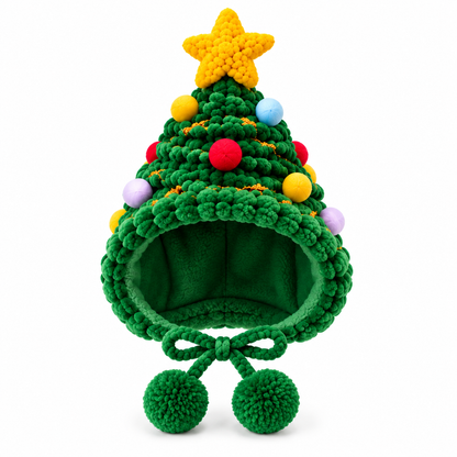 Christmas Tree Pet Hat – Cozy Holiday Costume for Cats & Small Dogs