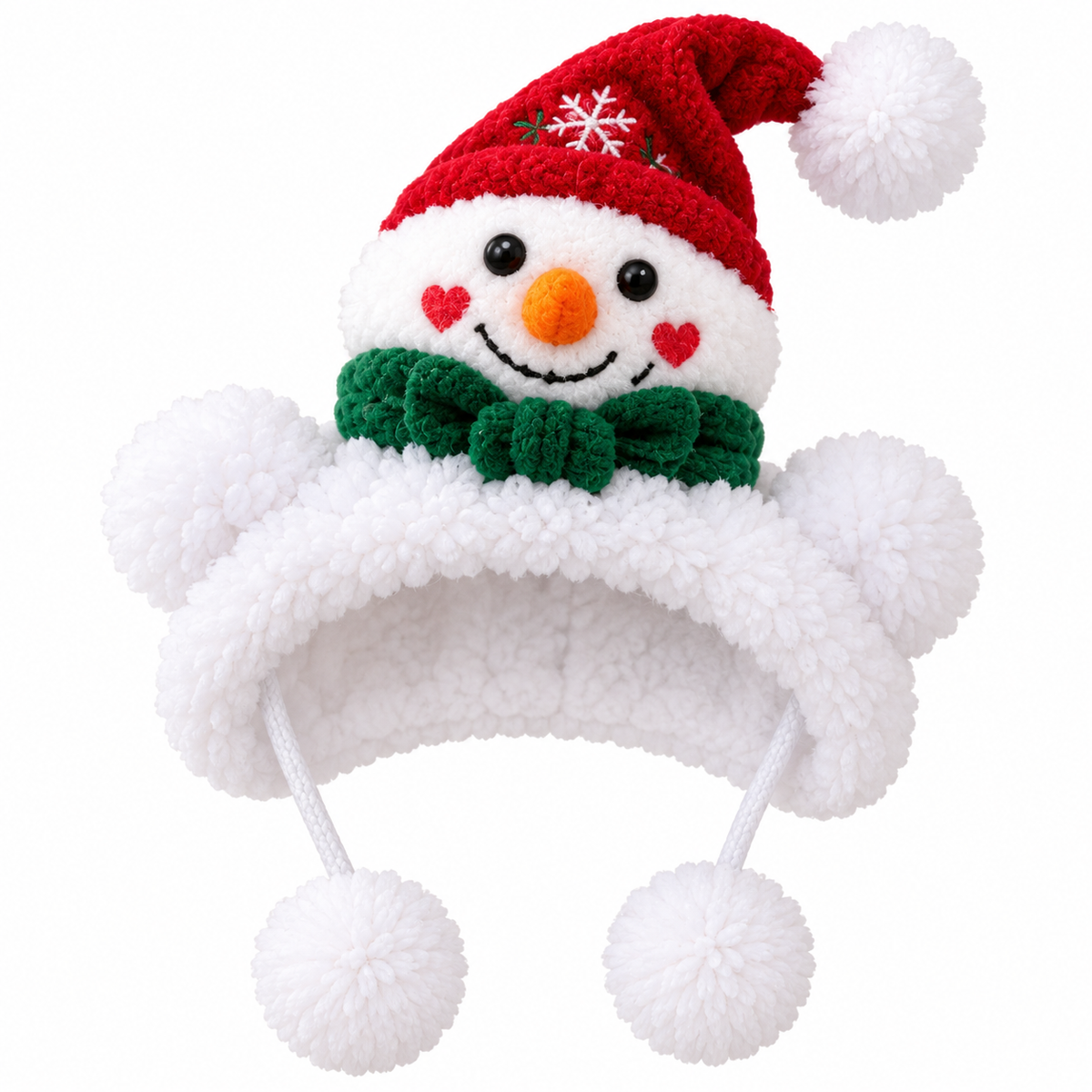 Christmas Snowman Pet Hat – Cozy Holiday Costume for Cats & Small Dogs