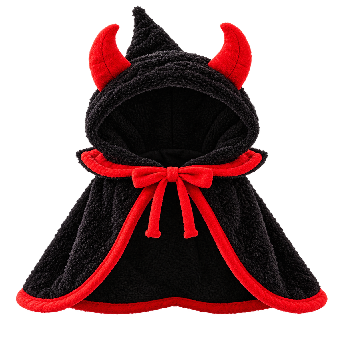 Halloween Devil Cat Costume – Cozy Horned Cape for Cats & Small Pets